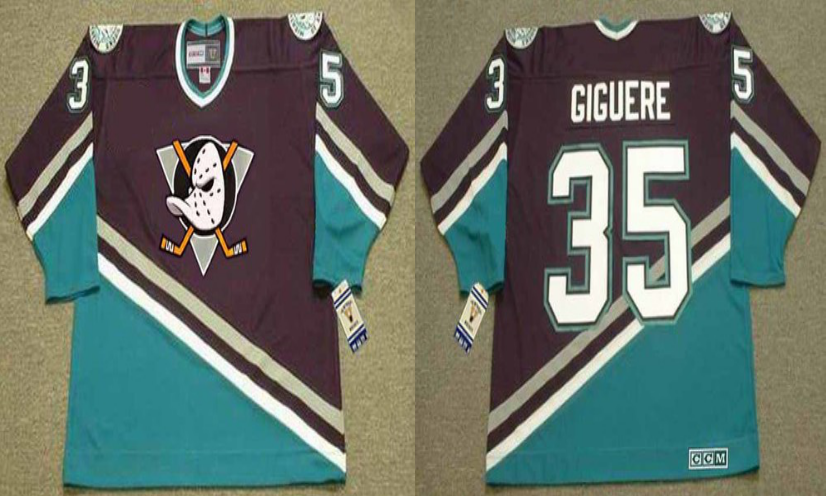 2019 Men Anaheim Ducks 35 Giguere black style 2 CCM NHL jerseys